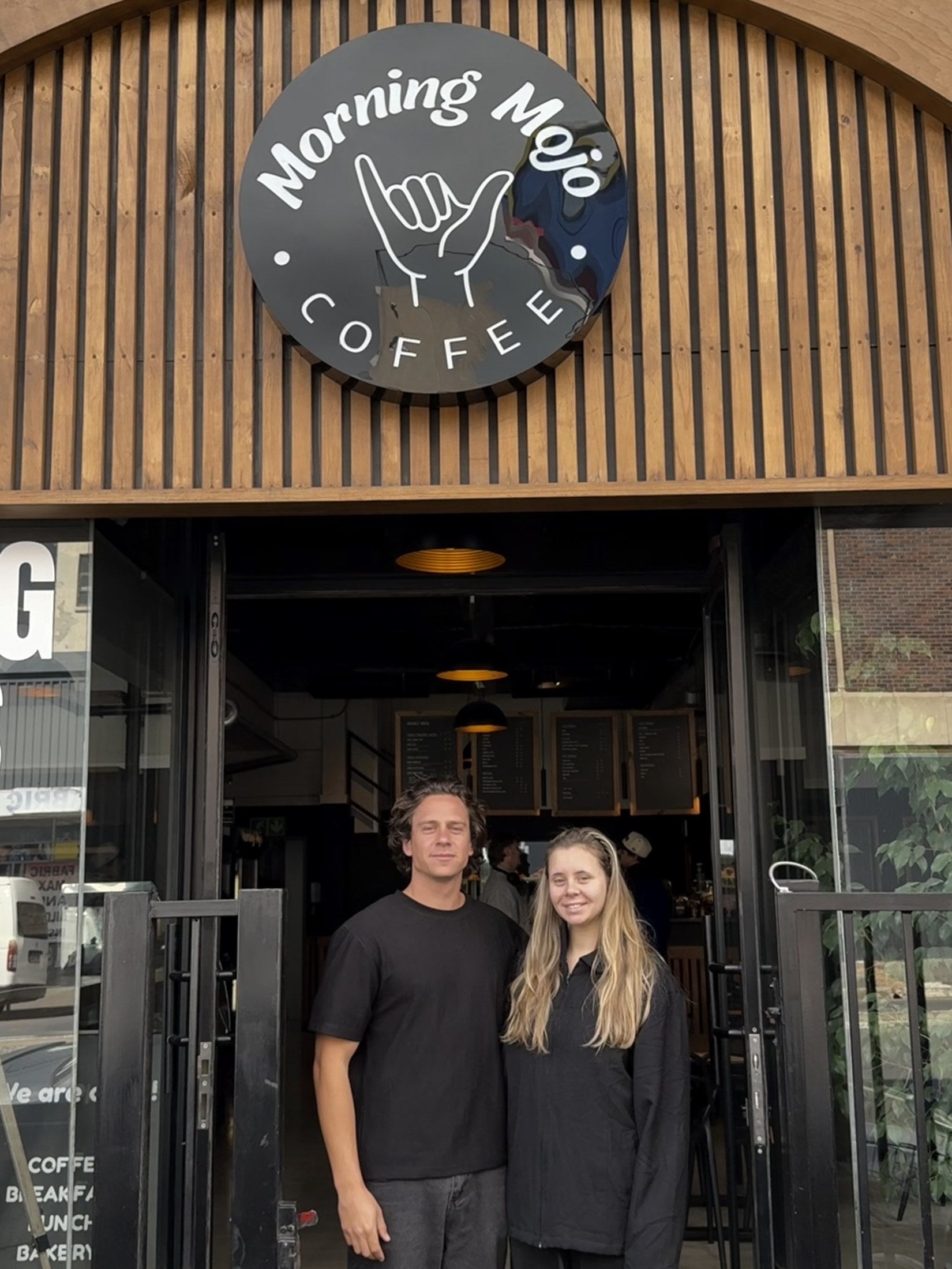 Josh and Skye Williams outside Morning Mojo
